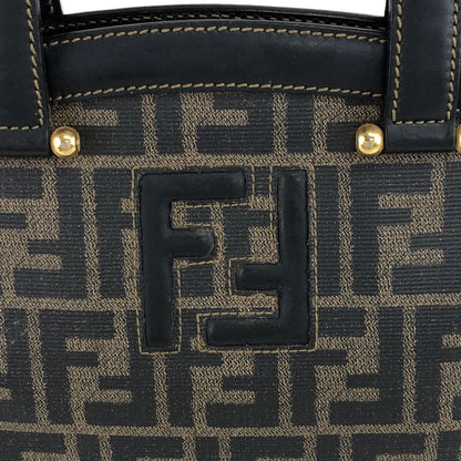 FENDI Zucca Logo Handbag Brown×Black Vintage bju2nv