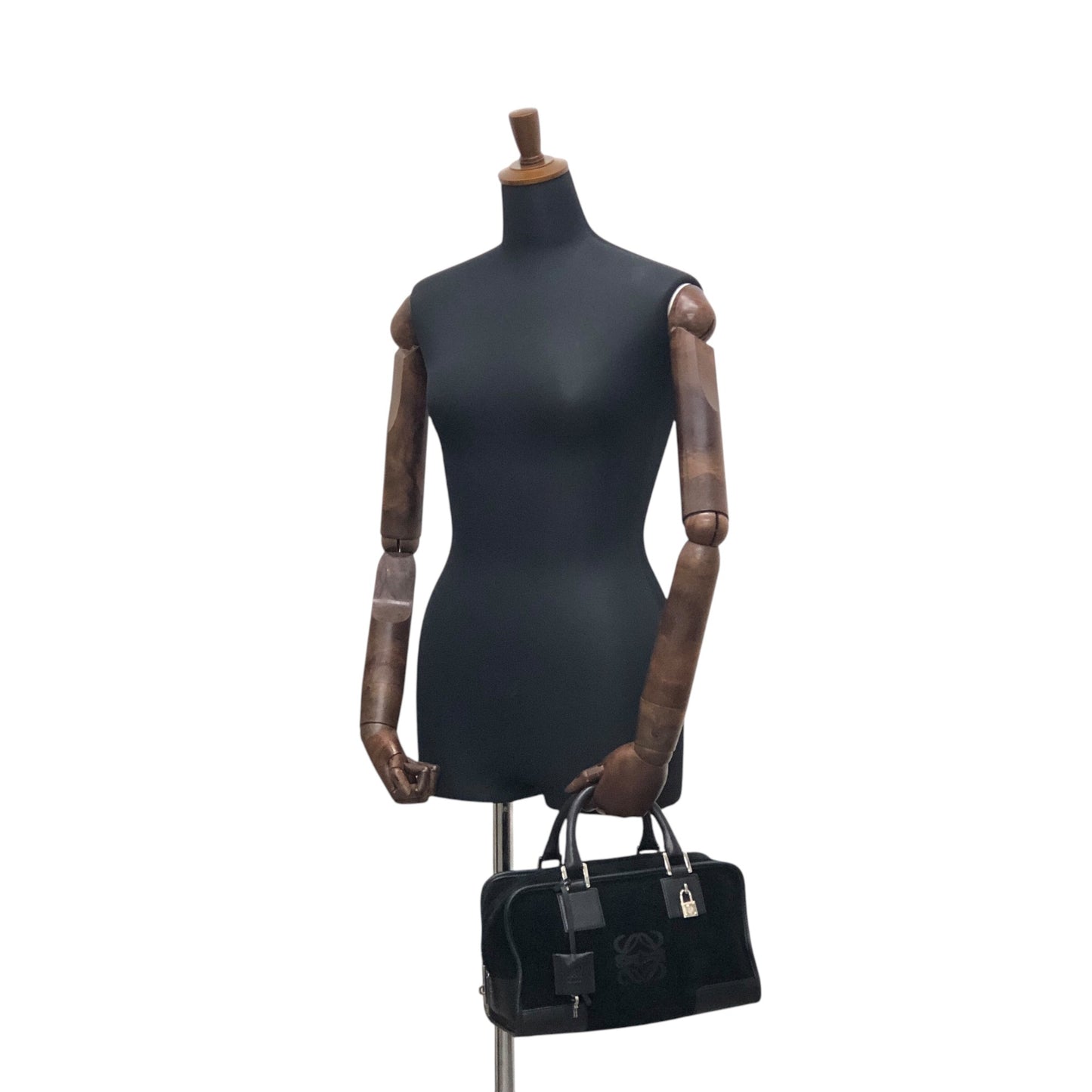 LOEWE Amazona28 Anagram Handbag Boston bag Black Vintage f8gywz