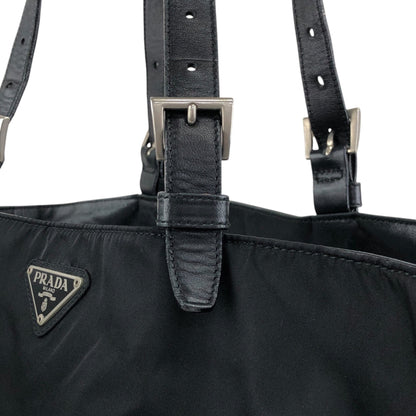 PRADA Tessuto Triangle Logo Handbag Black Vintage e52d78