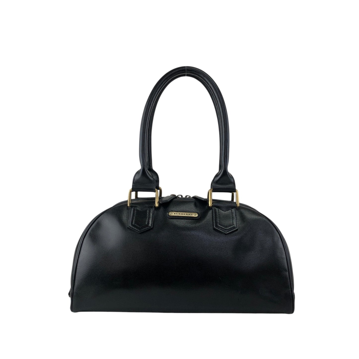 BURBERRY Logo Small Boston bag Handbag Black Vintage djr8rb