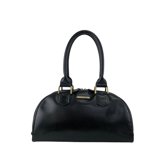 BURBERRY Logo Small Boston bag Handbag Black Vintage djr8rb