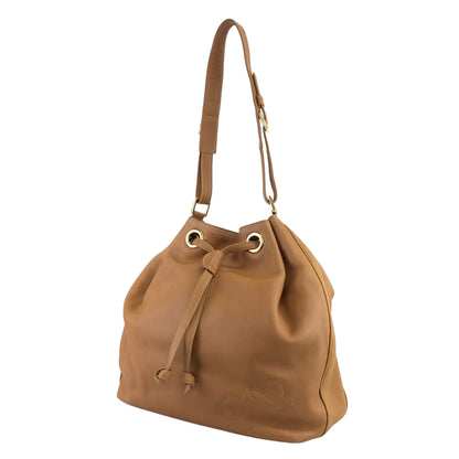 LOEWE Anagram Drawstring Shoulder bag Camel Vintage kx8vz3