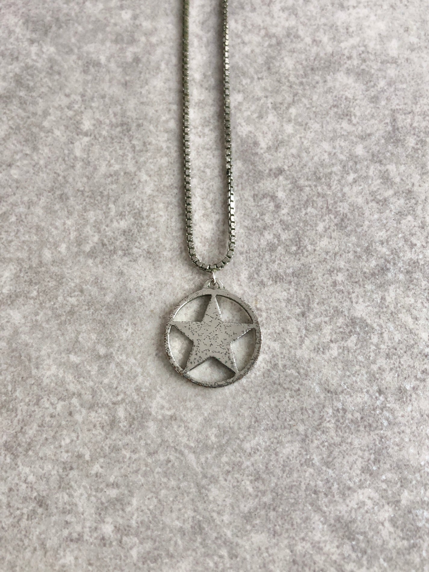 Christian Dior  Star Motif Necklace Silver Vintage 37kear