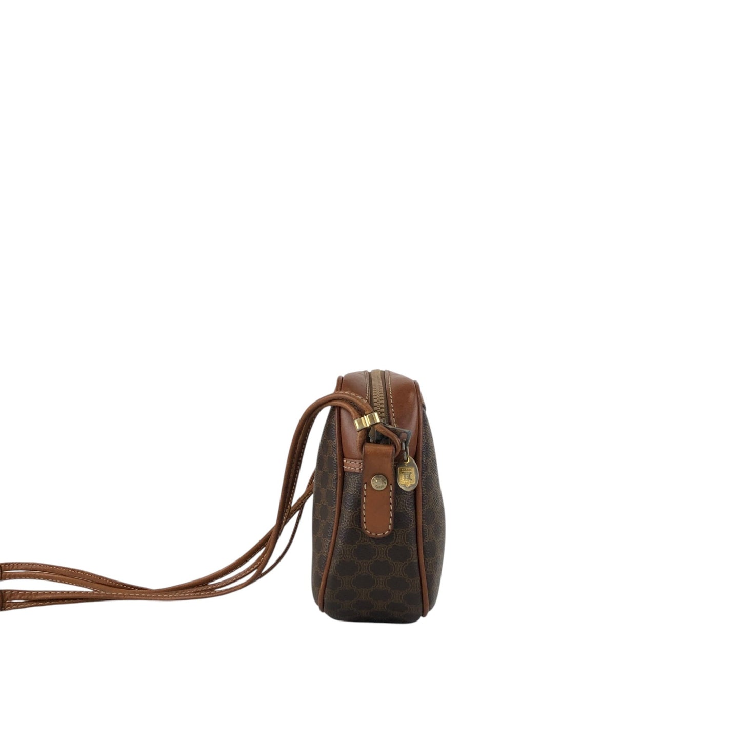 CELINE Macadam Blason Shoulder bag Brown Vintage ebzayc