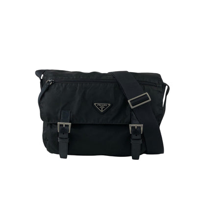 PRADA Tessuto Triangle Logo Shoulder bag Black Vintage 2i7imi