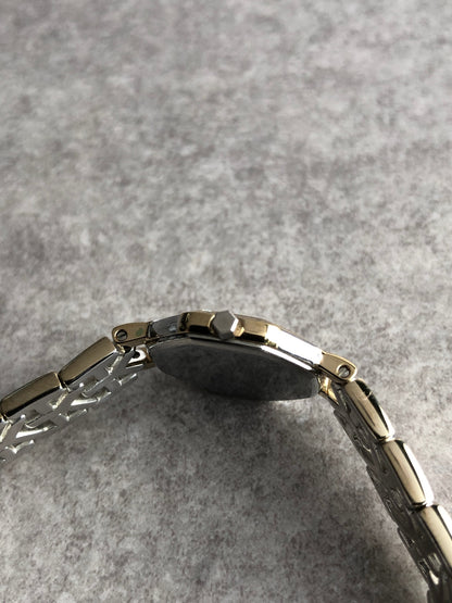Yves Saint Laurent YSL Logo Octagon Quartz Watch Gold×Silver 2200-241762 Vintage fsc8bp