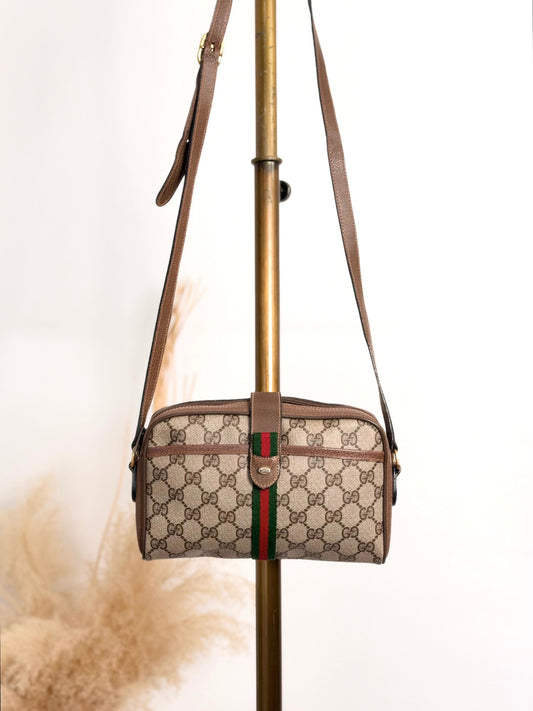 GUCCI Sherry Line Shoulder bag Beige Vintage 2xz5e8