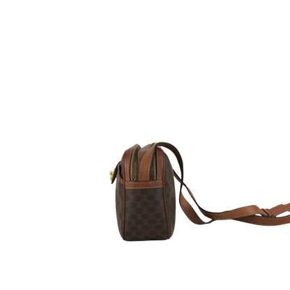CELINE Macadam Gancini Shoulder bag Brown Vintage jcyy3u