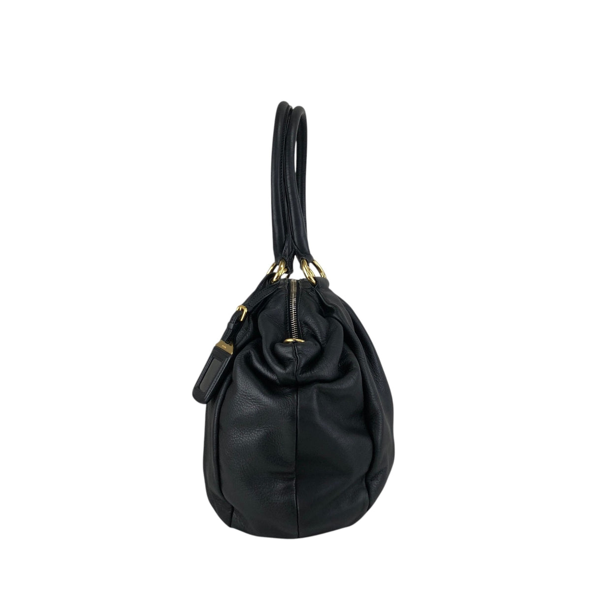 PRADA Logo Two-way Handbag Shoulder bag Black Vintage b3cs48
