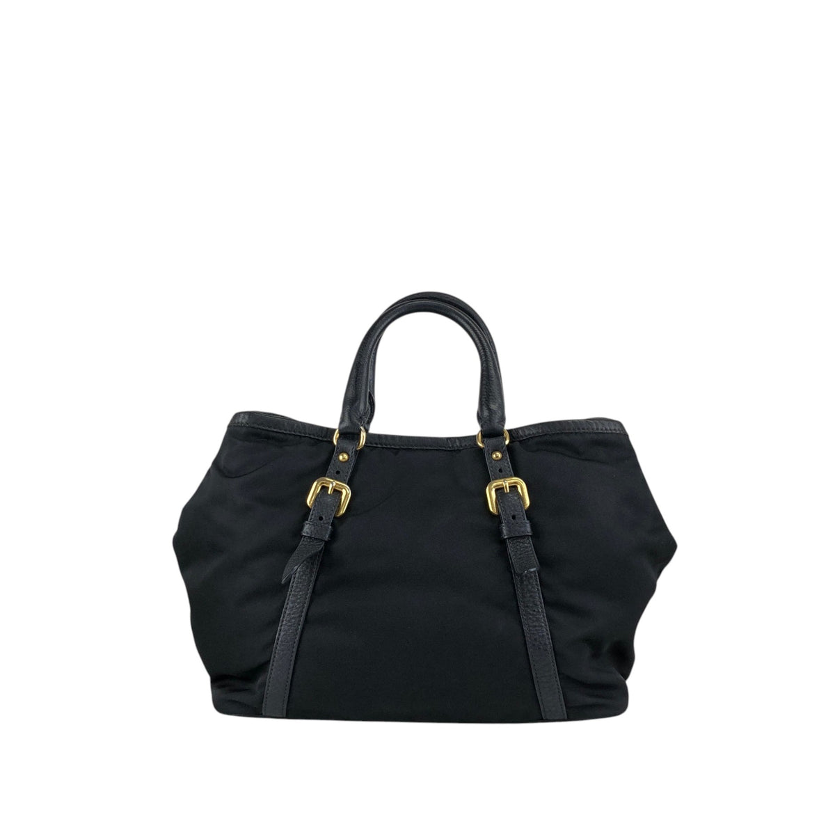 PRADA Triangle Logo Two-way Handbag Shoulder bag Black Vintage jun4wc