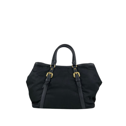 PRADA Triangle Logo Two-way Handbag Shoulder bag Black Vintage jun4wc