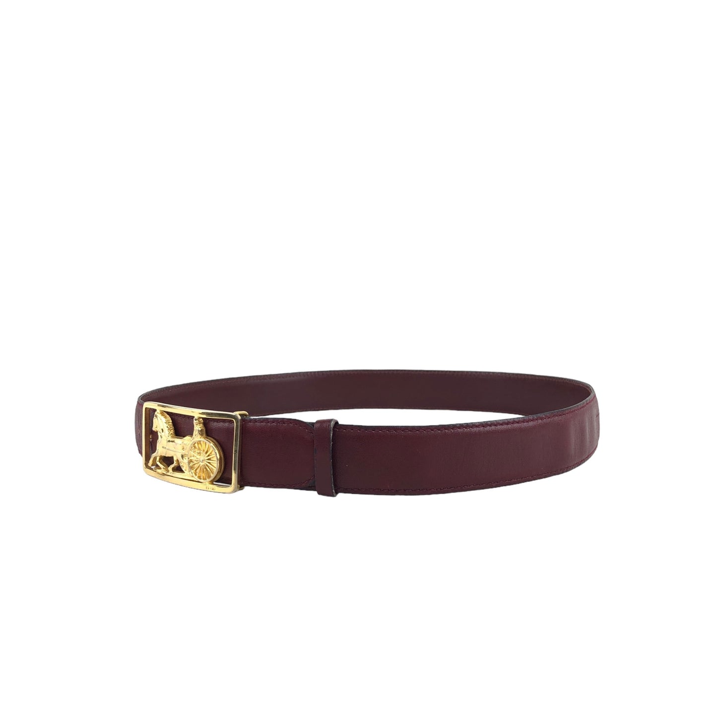 CELINE Horse Carriage Belt Bordeaux Vintage hea43y