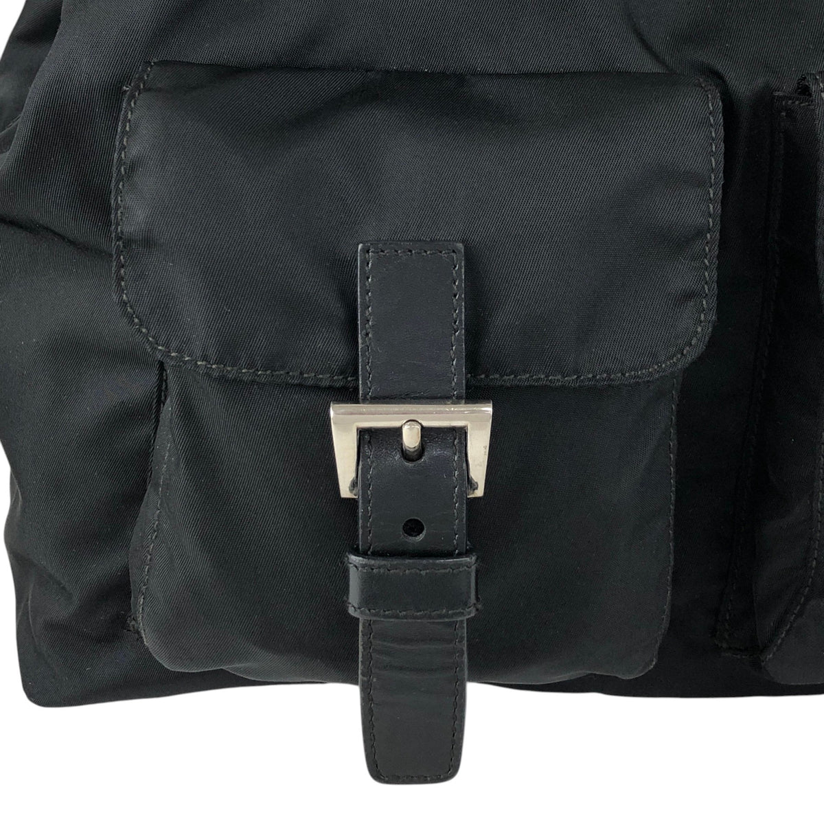PRADA Tessuto Triangle Logo Double Pocket Totebag Black Vintage bdfpbe