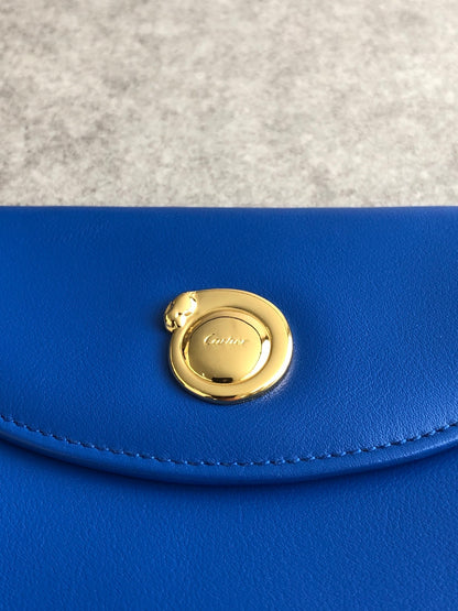 Cartier Folded Wallet Blue Vintage 7iyaaa