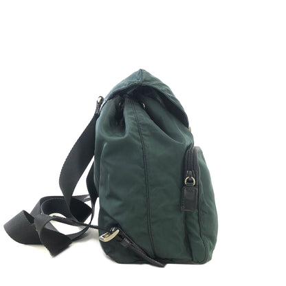 PRADA Triangle Logo Double pocket Nylon Backpack Green Vintage r5kz8b
