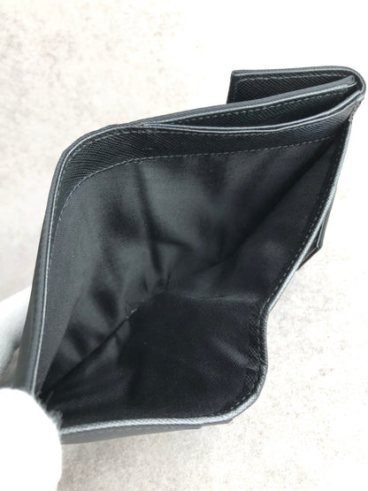 PRADA Tessuto Triangle Logo Trifold Wallet Black Vintage 6bx7gk