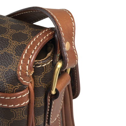 CELINE Macadam Horseshoe Shoulder bag Brown Vintage mxtw8i