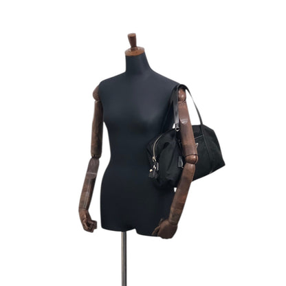 PRADA Tessuto Triangle Logo Handbag Black Vintage vgh2dk