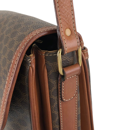 CELINE Macadam Horse Bit Shoulder bag Brown Vintage jcgk27