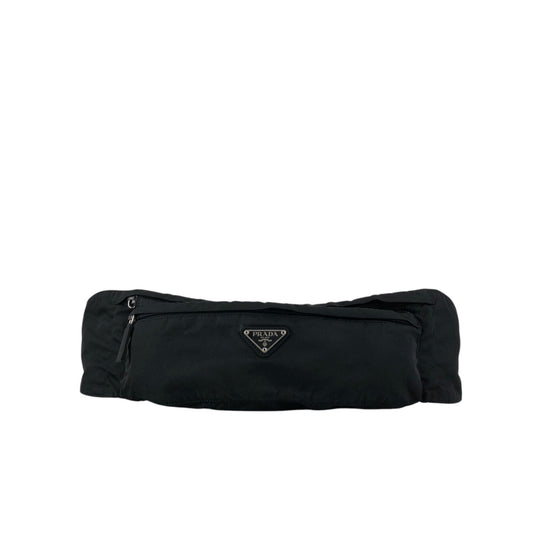 PRADA Tessuto Triangle Logo Sling bag Black Vintage fgihvu