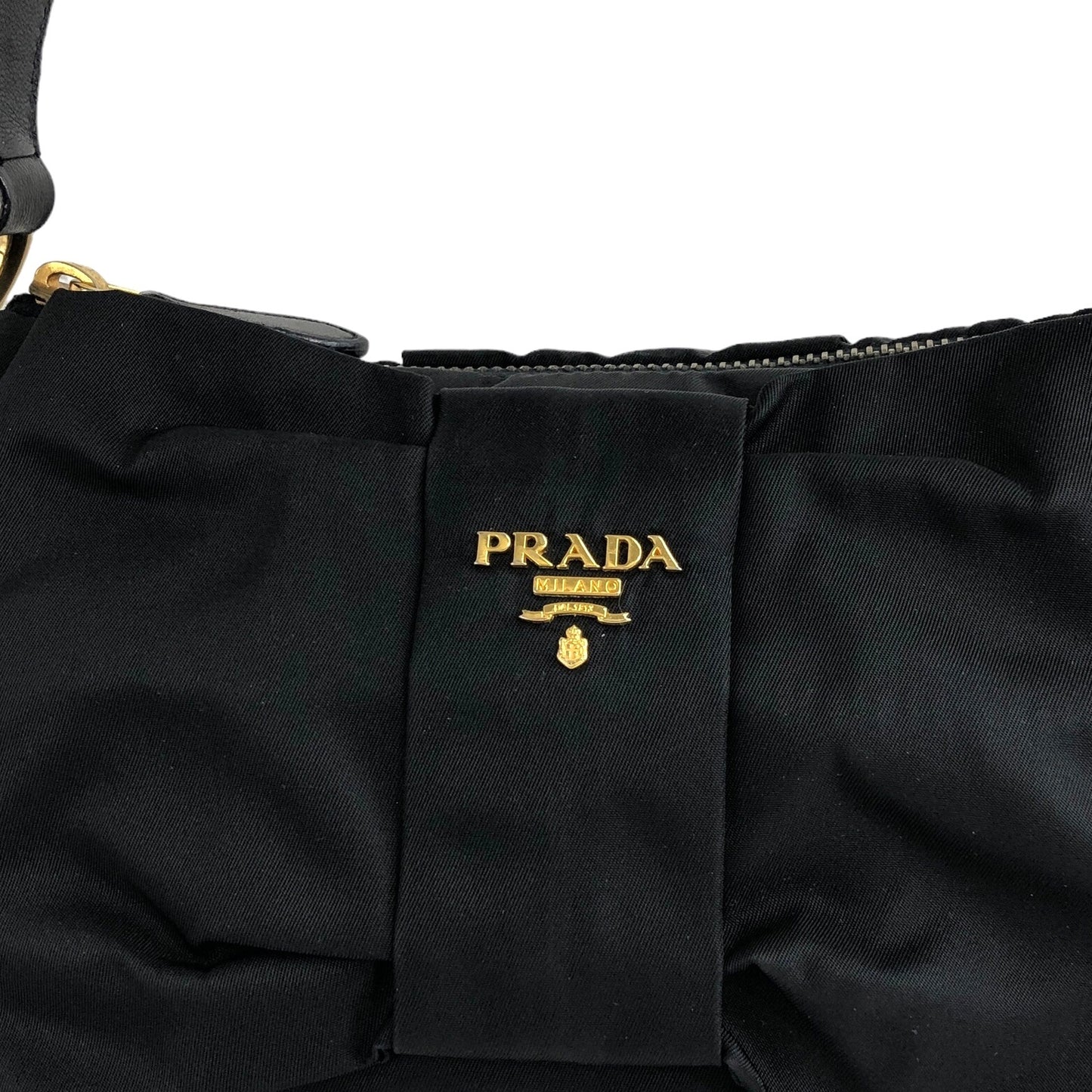 PRADA Logo Shoulder bag Black Vintage zhab8w