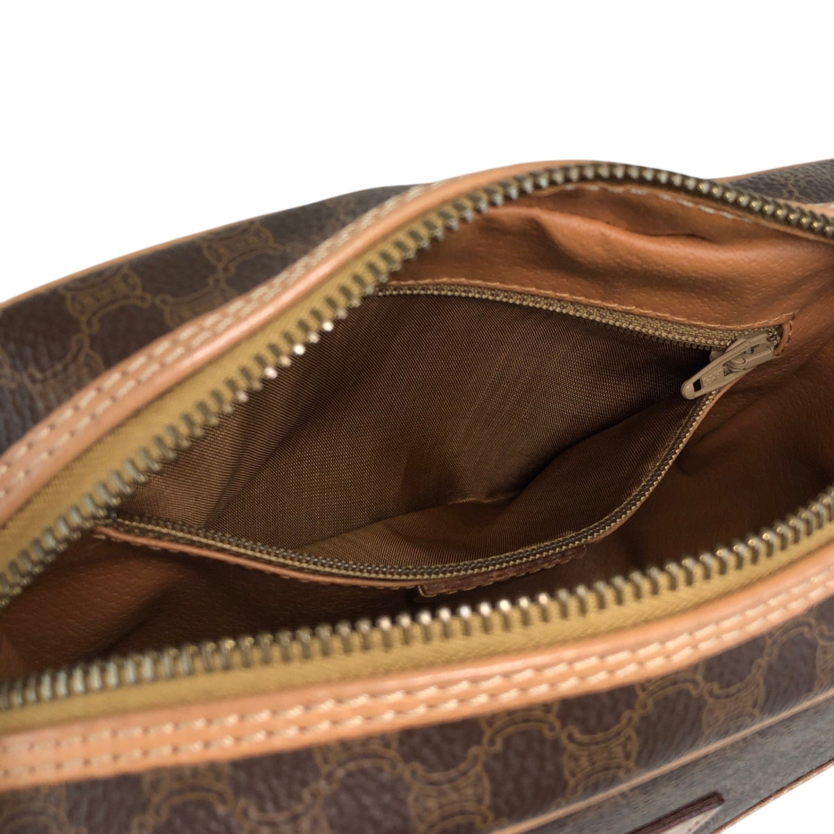 CELINE Macadam Gancini Shoulder bag Brown Vintage ymrfek
