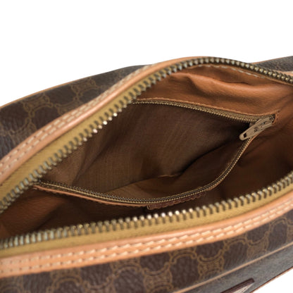 CELINE Macadam Gancini Shoulder bag Brown Vintage ymrfek