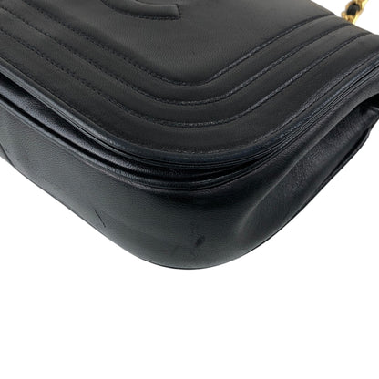CHANEL Coco Mark Chain Shoulder bag Black Vintage jtk3dw