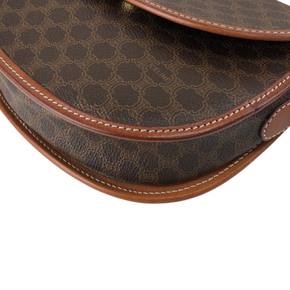 CELINE Macadam Blason Round Shoulder bag Brown Vintage v54uj5