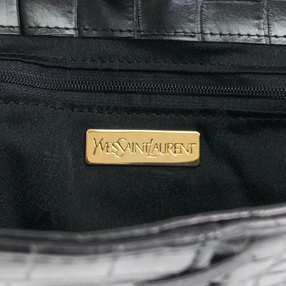 Yves Saint Laurent YSL Logo Cassandra Handbag Black Vintage hi7662