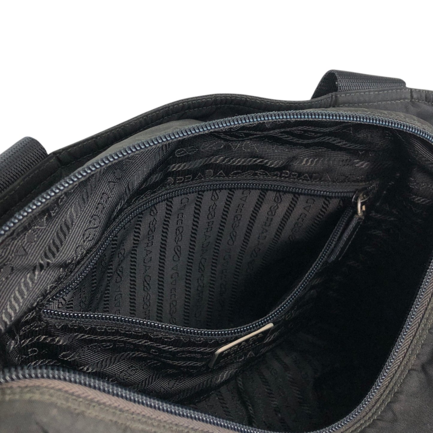 PRADA Tessuto Triangle Logo Totebag Black Vintage ztj777