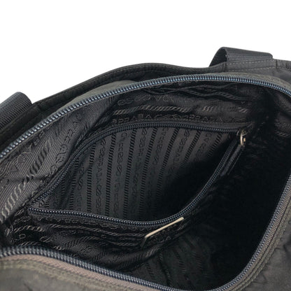 PRADA Tessuto Triangle Logo Totebag Black Vintage ztj777