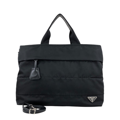 PRADA Triangle Logo Two-way Handbag Shoulder bag Black Vintage 2dea8w