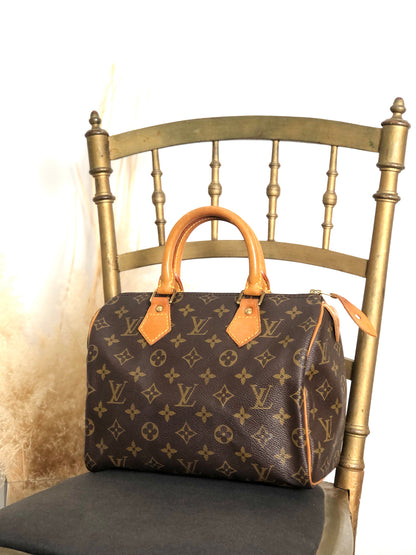 LOUIS VUITTON Monogram Small Boston bag Handbag Brown Vintage ss8v76