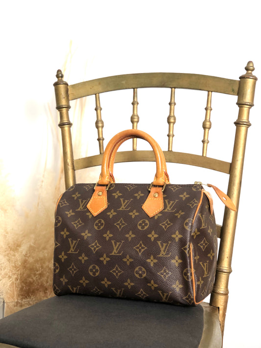 LOUIS VUITTON Monogram Small Boston bag Handbag Brown Vintage ss8v76