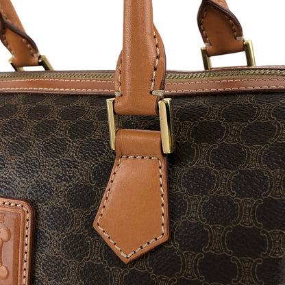 CELINE Macadam Blason Two-way Small Boston bag Shoulder bag Brown Vintage haxmcm