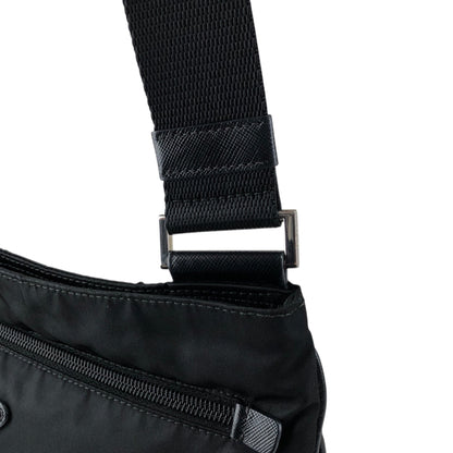 PRADA Tessuto Triangle Logo Shoulder bag Black Vintage jvmtz8