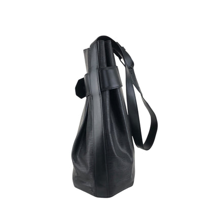 LOUIS VUITTON Epi Drawstring Shoulder bag Black Vintage v8epcv