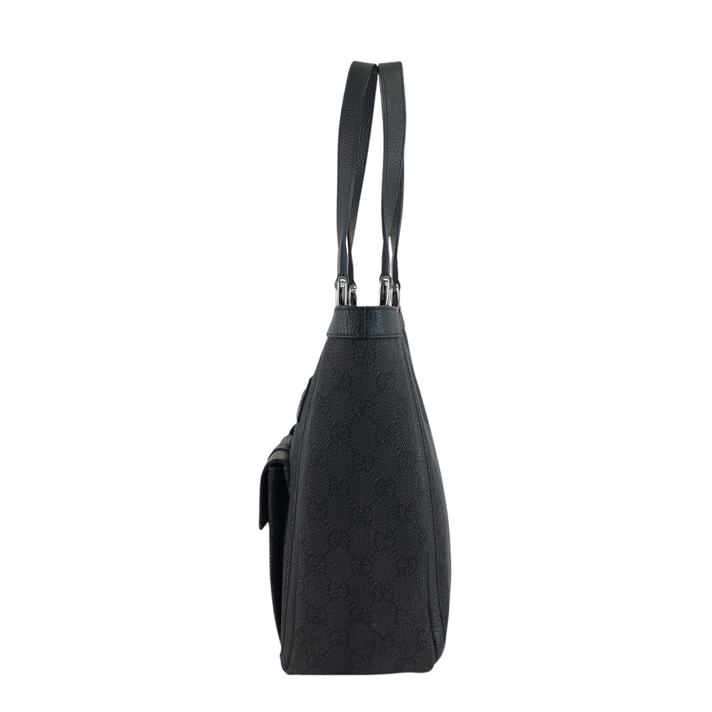 GUCCI GG Canvas Handbag Totebag Black 268639 Vintage jjx8f3