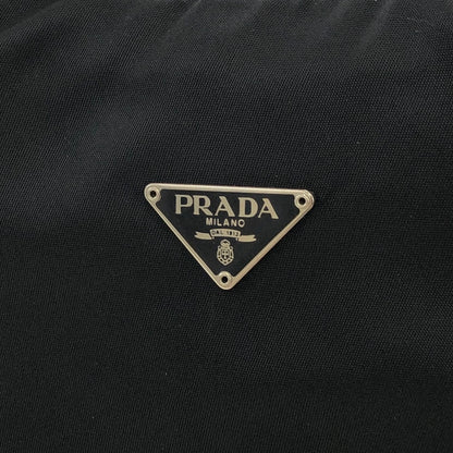 PRADA Triangle Logo Nylon Handbag Hobobag Black Vintage 7rgvu7