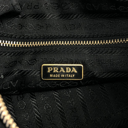 PRADA Triangle Logo Padlock Shoulder bag Black Vintage diw6aj
