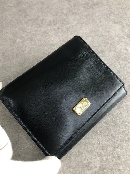 CELINE Horse Carriage Trifold Wallet Black Vintage 4azh3v