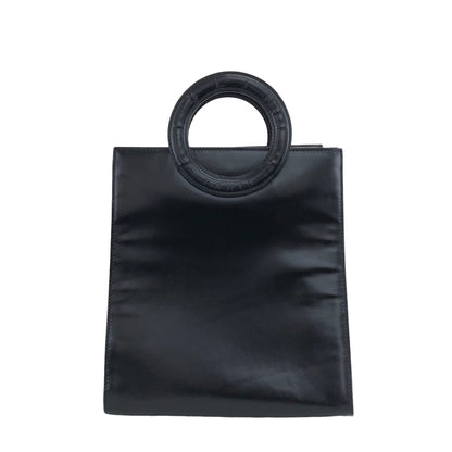 CELINE Circle Logo Handbag Black Vintage dgpp8w