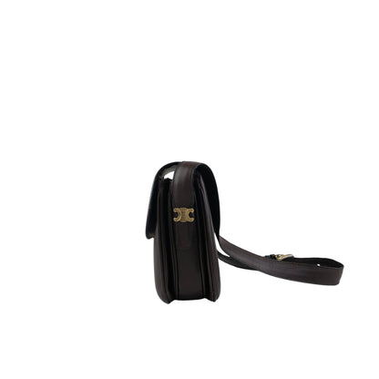 CELINE Triomphe Horse Carriage Shoulder bag Brown Vintage thyd2h