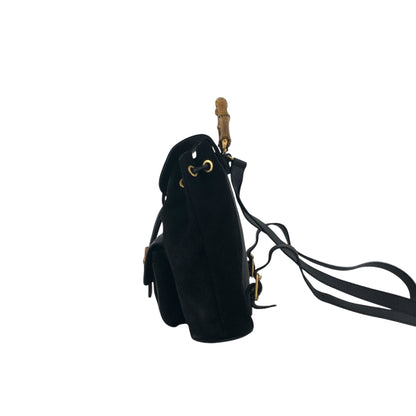 GUCCI Bamboo Turn Lock Backpack Black Vintage bkpfsf