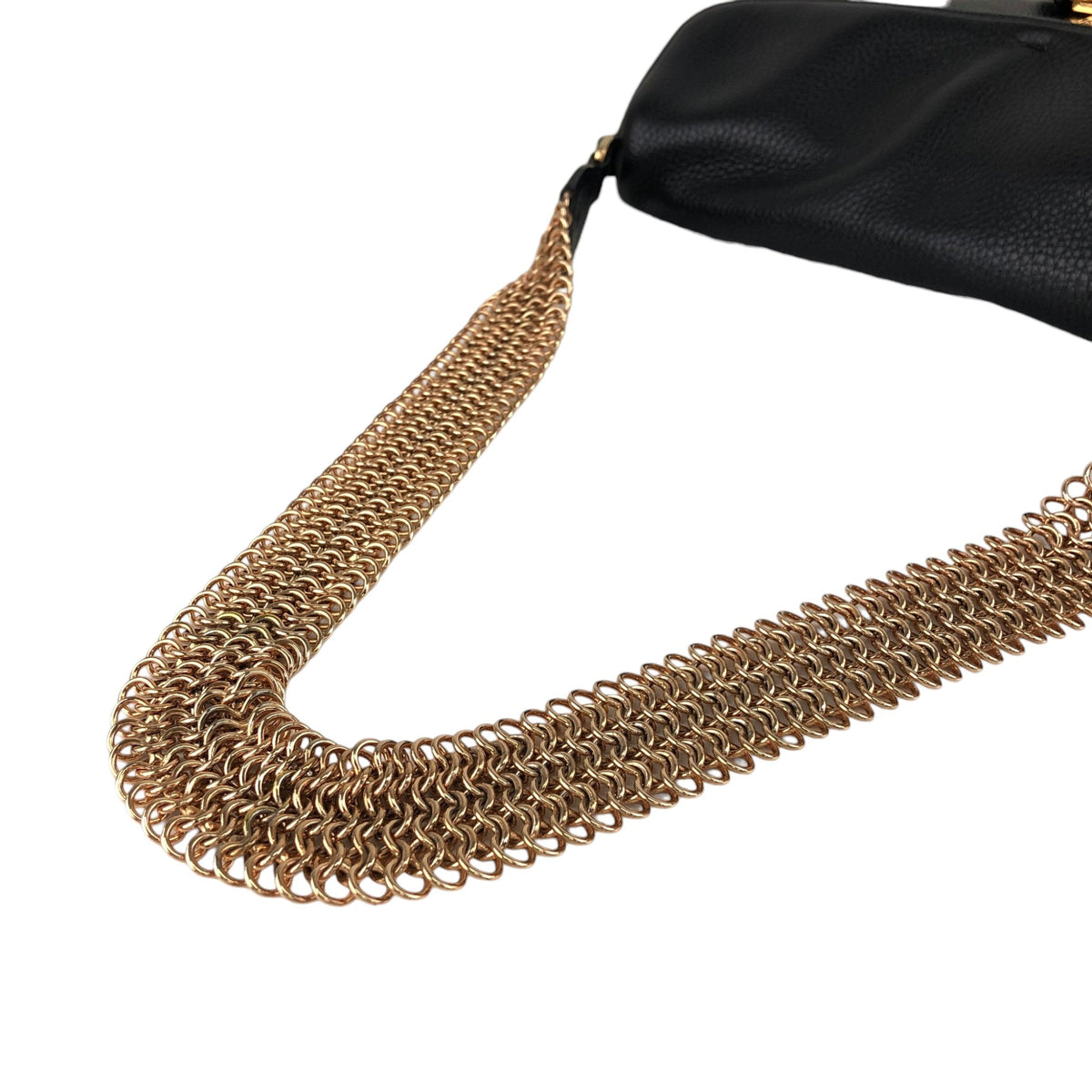 PRADA Turn Lock Shoulder bag Black Vintage atdszw