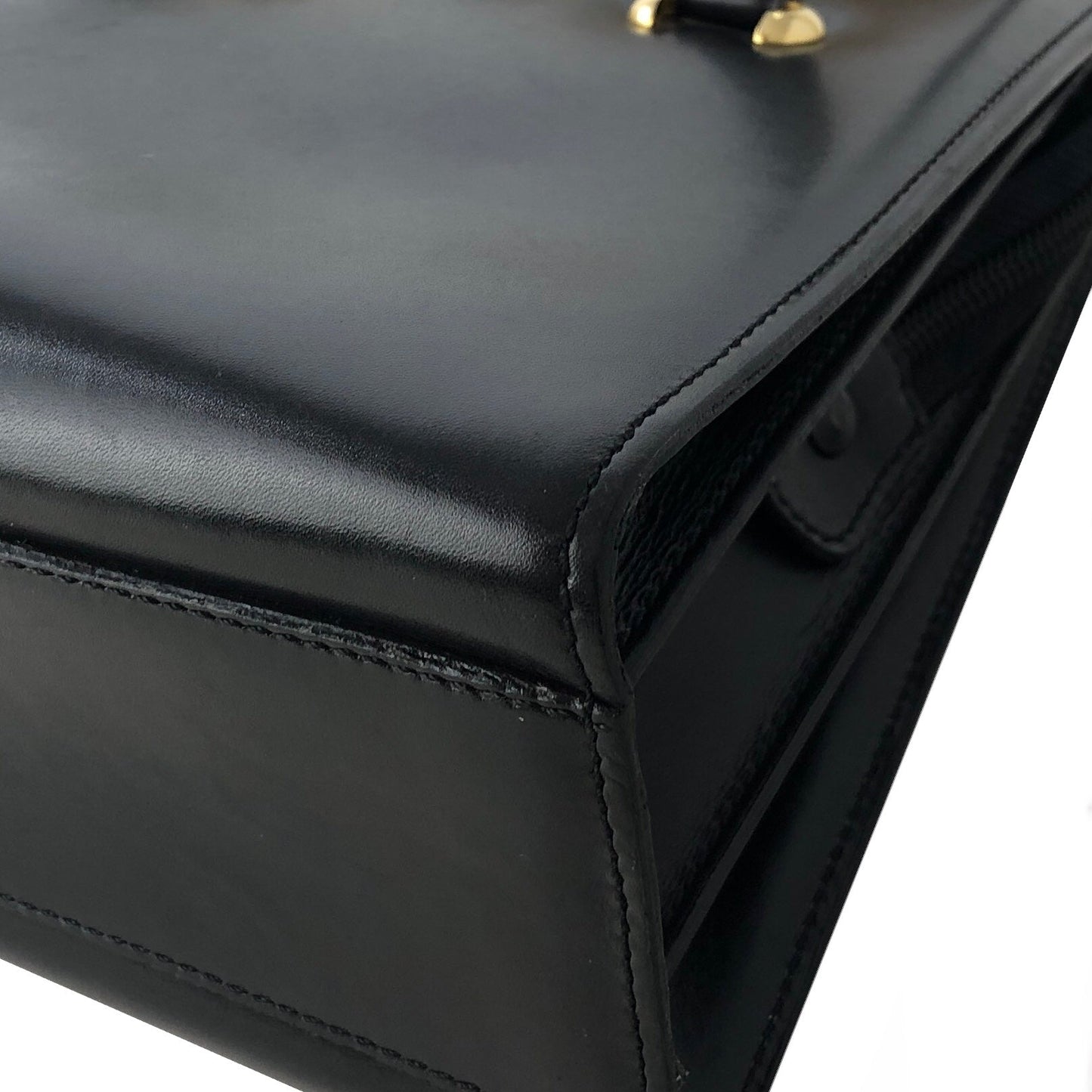 CELINE Triomphe Leather Shoulder bag Black Vintage kuynak