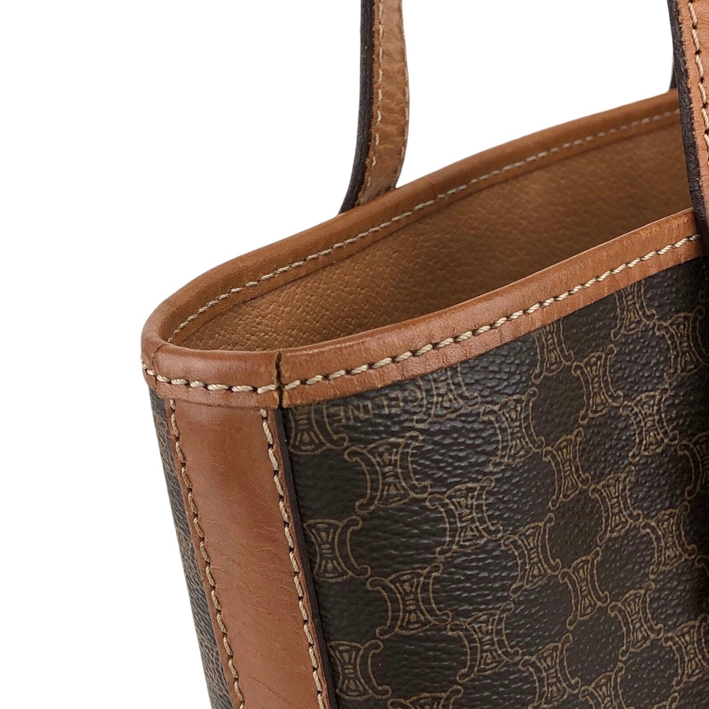 CELINE Macadam  Blason Handbag Totebag Brown Vintage 6gr8j7