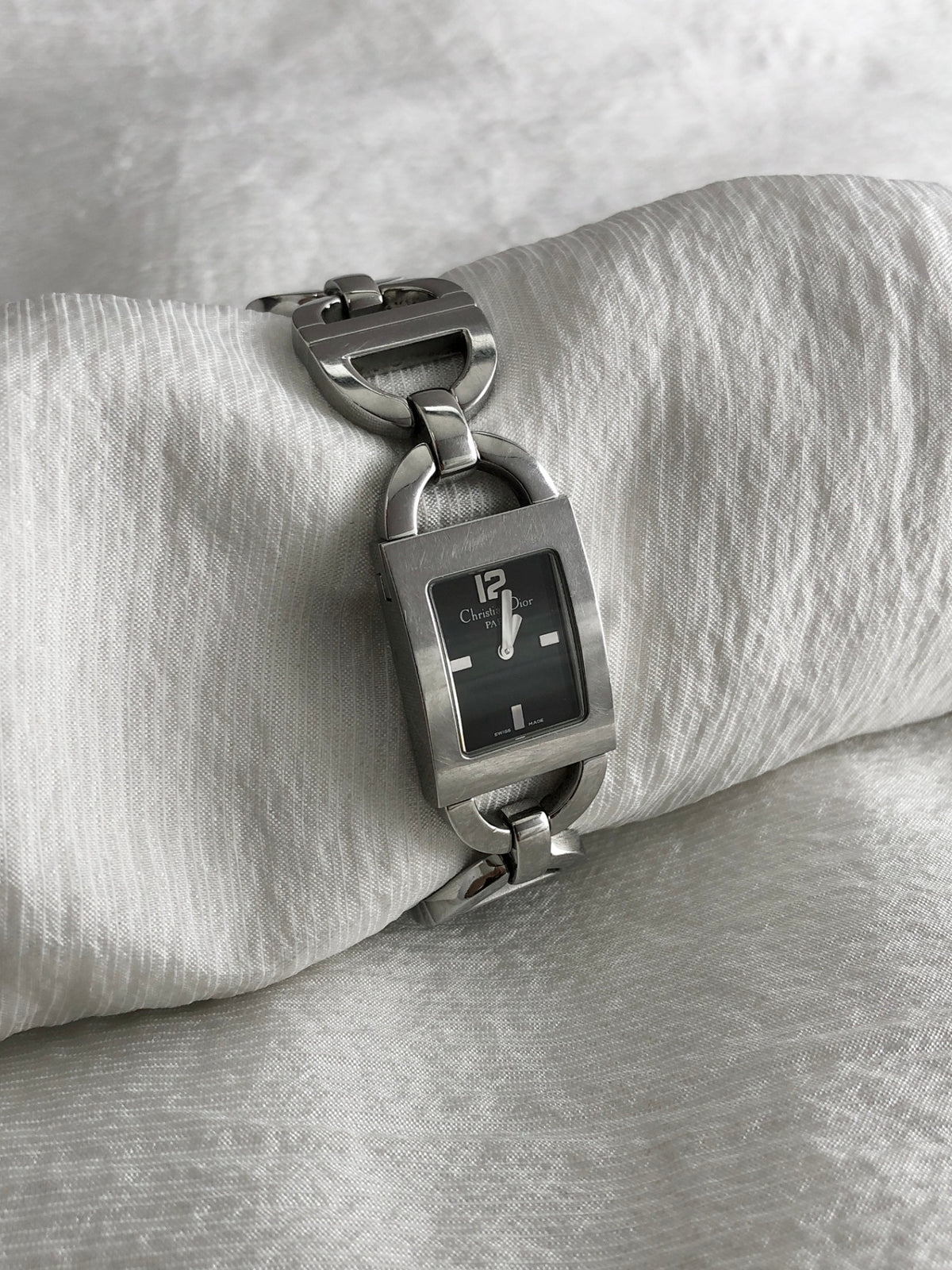 Christian Dior Quartz Watch Silver D78-109 Vintage esyj68