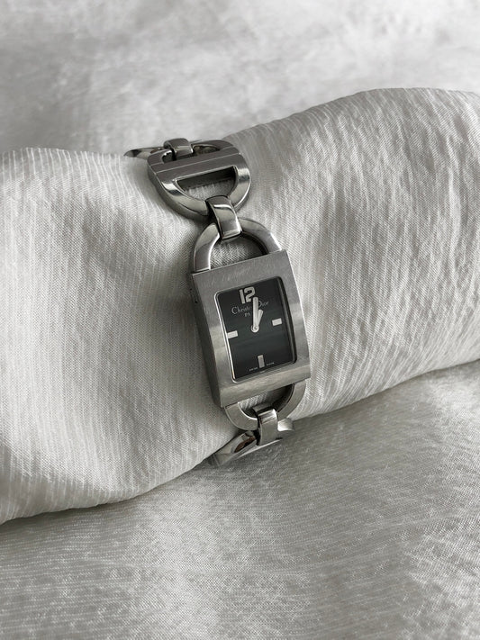 Christian Dior Quartz Watch Silver D78-109 Vintage esyj68